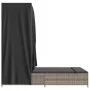 Double sun lounger with roof and gray synthetic rattan curtains by , Loungers - Ref: Foro24-368101, Price: 290,11 €, Discount: %