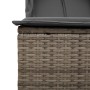 Doppel-Liegestuhl mit Dach und Vorhängen aus grauem synthetischem Rattan. von , Liegen - Ref: Foro24-368101, Preis: 260,33 €,...