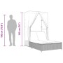 Doppel-Liegestuhl mit Dach und Vorhängen aus grauem synthetischem Rattan. von , Liegen - Ref: Foro24-368101, Preis: 260,33 €,...
