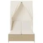 Doppel-Liegestuhl mit Dach und Vorhängen aus synthetischem Rattan in Beige. von , Liegen - Ref: Foro24-368103, Preis: 292,19 ...