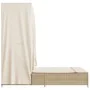 Double sun lounger with roof and beige synthetic rattan curtains by , Loungers - Ref: Foro24-368103, Price: 292,19 €, Discoun...