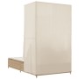 Doppel-Liegestuhl mit Dach und Vorhängen aus synthetischem Rattan in Beige. von , Liegen - Ref: Foro24-368103, Preis: 262,19 ...