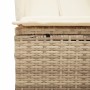 Doppel-Liegestuhl mit Dach und Vorhängen aus synthetischem Rattan in Beige. von , Liegen - Ref: Foro24-368103, Preis: 262,19 ...