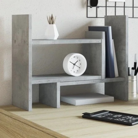 Wooden desktop organizer with concrete engineering 38.5x17x39 cm by , Classification and organization - Ref: Foro24-848062, P...