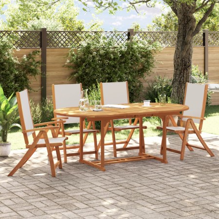 Garden dining set 5 pieces solid acacia wood and textilene by , Garden sets - Ref: Foro24-3279286, Price: 537,47 €, Discount: %