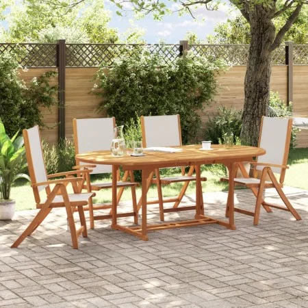 Garten-Esszimmer-Set, 5-teilig, Massivholz Akazie und Textilene von , Gartensets - Ref: Foro24-3279286, Preis: 580,64 €, Raba...