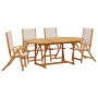 Garden dining set 5 pieces solid acacia wood and textilene by , Garden sets - Ref: Foro24-3279286, Price: 537,47 €, Discount: %