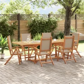 Garden dining set 7 pieces solid acacia wood and textilene by , Garden sets - Ref: Foro24-3279320, Price: 827,86 €, Discount: %