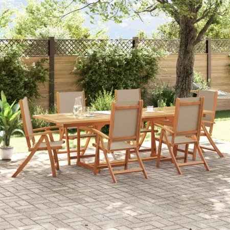 Juego comedor de jardín 7 pzas madera maciza acacia y textileno de , Conjuntos de jardín - Ref: Foro24-3279320, Precio: 827,7...