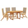 Garden dining set 5 pieces solid acacia wood and textilene by , Garden sets - Ref: Foro24-3279322, Price: 583,32 €, Discount: %