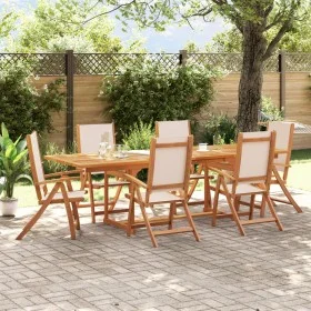 Garten-Esszimmer-Set, 7-teilig, Massivholz Akazie und Textilene von , Gartensets - Ref: Foro24-3279278, Preis: 782,04 €, Raba...