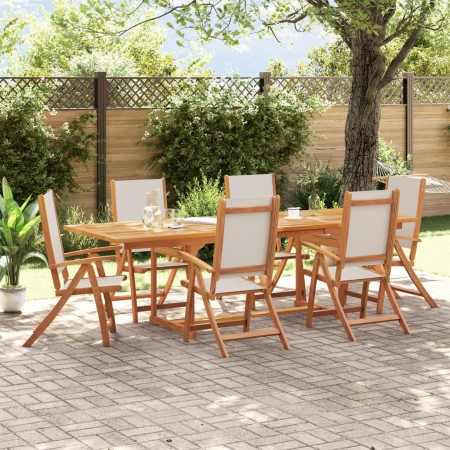 Garten-Esszimmer-Set, 7-teilig, Massivholz Akazie und Textilene von , Gartensets - Ref: Foro24-3279292, Preis: 794,41 €, Raba...