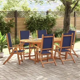 Garden dining set 7 pieces solid acacia wood and textilene by , Garden sets - Ref: Foro24-3279301, Price: 741,46 €, Discount: %