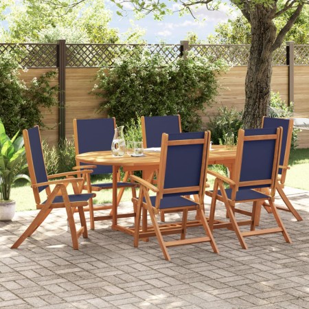 Garden dining set 7 pieces solid acacia wood and textilene by , Garden sets - Ref: Foro24-3279301, Price: 729,15 €, Discount: %