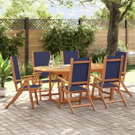 Juego comedor de jardín 7 pzas madera maciza acacia y textileno de , Conjuntos de jardín - Ref: Foro24-3279301, Precio: 726,6...