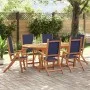 Juego comedor de jardín 7 pzas madera maciza acacia y textileno de , Conjuntos de jardín - Ref: Foro24-3279301, Precio: 726,6...