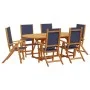 Juego comedor de jardín 7 pzas madera maciza acacia y textileno de , Conjuntos de jardín - Ref: Foro24-3279301, Precio: 726,6...
