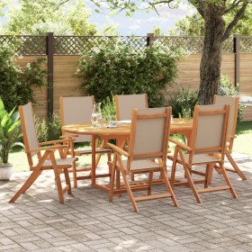 Garten-Esszimmer-Set, 7-teilig, Massivholz Akazie und Textilene von , Gartensets - Ref: Foro24-3279315, Preis: 790,59 €, Raba...