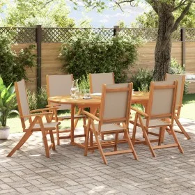 Garten-Esszimmer-Set, 7-teilig, Massivholz Akazie und Textilene von , Gartensets - Ref: Foro24-3279315, Preis: 810,71 €, Raba...