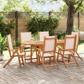 Garten-Esszimmer-Set, 7-teilig, Massivholz Akazie und Textilene von , Gartensets - Ref: Foro24-3279273, Preis: 749,37 €, Raba...