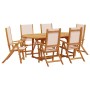 Garten-Esszimmer-Set, 7-teilig, Massivholz Akazie und Textilene von , Gartensets - Ref: Foro24-3279273, Preis: 730,49 €, Raba...
