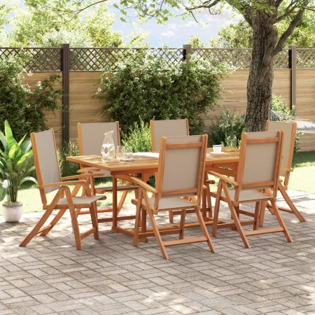 Juego comedor de jardín 7 pzas madera maciza acacia y textileno de , Conjuntos de jardín - Ref: Foro24-3279317, Precio: 836,7...