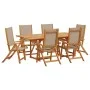 Juego comedor de jardín 7 pzas madera maciza acacia y textileno de , Conjuntos de jardín - Ref: Foro24-3279317, Precio: 785,2...