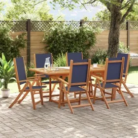 Garden dining set 7 pieces solid acacia wood and textilene by , Garden sets - Ref: Foro24-3279303, Price: 738,10 €, Discount: %
