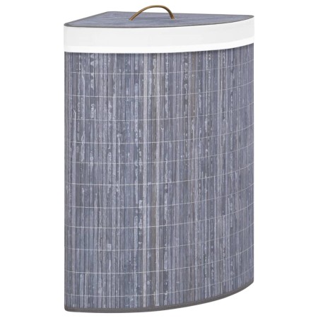 Eckwäschekorb aus grauem Bambus 60 L von vidaXL, Wäschekörbe - Ref: Foro24-320761, Preis: 31,16 €, Rabatt: %