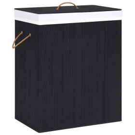 Bamboo laundry basket 2 sections black 100 l by vidaXL, Laundry baskets - Ref: Foro24-320746, Price: 33,80 €, Discount: %