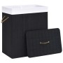 Bamboo laundry basket 2 sections black 100 l by vidaXL, Laundry baskets - Ref: Foro24-320746, Price: 32,21 €, Discount: %