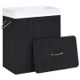 Bamboo laundry basket 2 sections black 100 l by vidaXL, Laundry baskets - Ref: Foro24-320746, Price: 32,96 €, Discount: %