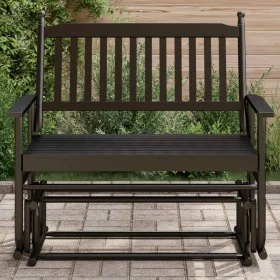Solid black poplar wood sliding bench 118x70x104.5 cm by , Rocking chairs - Ref: Foro24-4008866, Price: 157,58 €, Discount: %