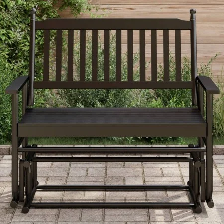 Massive Schiebebank aus schwarzem Pappelholz 118x70x104,5 cm. von , Schaukelstühle - Ref: Foro24-4008866, Preis: 157,58 €, Ra...