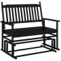 Massive Schiebebank aus schwarzem Pappelholz 118x70x104,5 cm. von , Schaukelstühle - Ref: Foro24-4008866, Preis: 157,58 €, Ra...