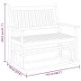 Massive Schiebebank aus schwarzem Pappelholz 118x70x104,5 cm. von , Schaukelstühle - Ref: Foro24-4008866, Preis: 157,58 €, Ra...