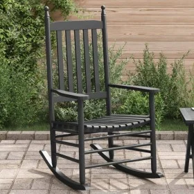 Rocking chair with curved solid black poplar wood seat by , Rocking chairs - Ref: Foro24-4008870, Price: 104,29 €, Discount: %