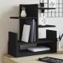 Wooden desktop organizer in black, 49x20x52.5 cm by , Classification and organization - Ref: Foro24-848074, Price: 40,60 €, D...