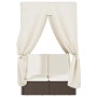 Double sun lounger with roof and brown synthetic rattan curtains by , Loungers - Ref: Foro24-368073, Price: 307,82 €, Discoun...