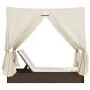 Double sun lounger with roof and brown synthetic rattan curtains by , Loungers - Ref: Foro24-368073, Price: 317,10 €, Discoun...