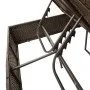 Double sun lounger with roof and brown synthetic rattan curtains by , Loungers - Ref: Foro24-368073, Price: 317,10 €, Discoun...