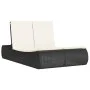 Double sun lounger with black synthetic rattan cushions by , Loungers - Ref: Foro24-368090, Price: 303,79 €, Discount: %