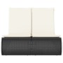 Tumbona doble con cojines ratán sintético negro de , Tumbonas - Ref: Foro24-368090, Precio: 260,30 €, Descuento: %