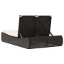Tumbona doble con cojines ratán sintético negro de , Tumbonas - Ref: Foro24-368090, Precio: 260,30 €, Descuento: %