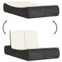 Double sun lounger with black synthetic rattan cushions by , Loungers - Ref: Foro24-368090, Price: 303,79 €, Discount: %