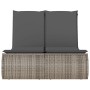 Doppel-Liegestuhl mit grauen Polstern aus synthetischem Rattan von , Liegen - Ref: Foro24-368092, Preis: 267,39 €, Rabatt: %