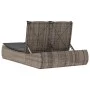 Doppel-Liegestuhl mit grauen Polstern aus synthetischem Rattan von , Liegen - Ref: Foro24-368092, Preis: 313,44 €, Rabatt: %