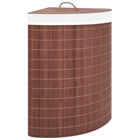 Eckwäschekorb aus braunem Bambus, 60 l von vidaXL, Wäschekörbe - Ref: Foro24-320760, Preis: 36,68 €, Rabatt: %