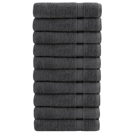 Toallas de baño 10 uds 100% algodón antracita 100x150 cm 600gsm de , Toallas - Ref: Foro24-137166, Precio: 172,68 €, Descuent...