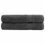 Toallas premium 2 uds 100% algodón antracita 100x200 cm 600 gsm